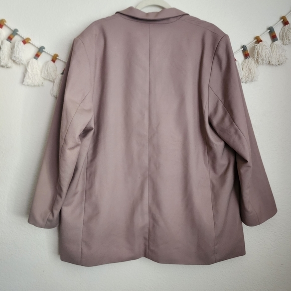 H&M Oversized Double Breasted Blazer Dusty Rose Contemporary Business Casual XL - Picture 4 of 11